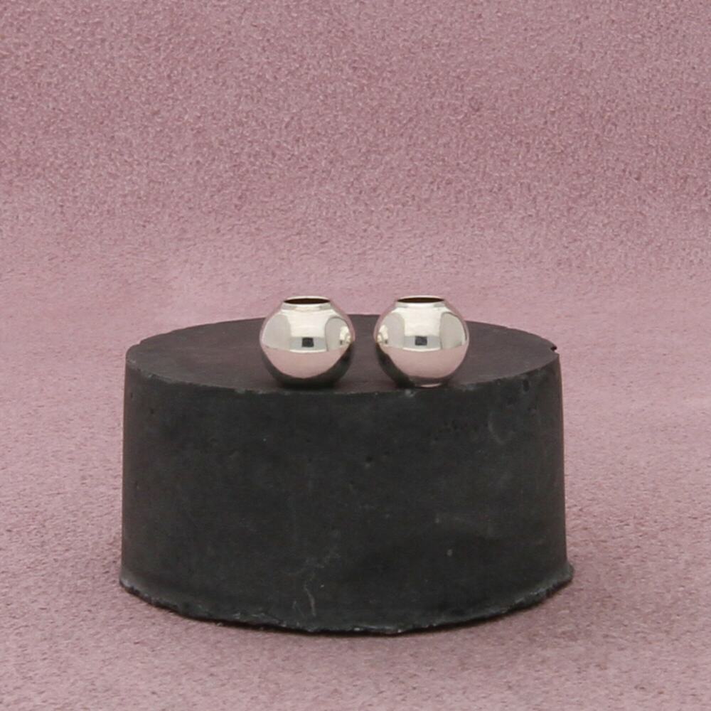 sterling silver 7mm spacer bead set (qty 2) charm pendant